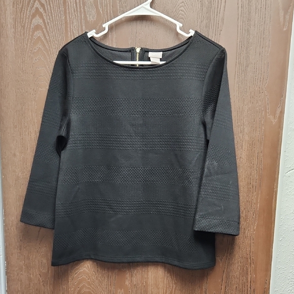 Chico's Tops - Chico's Black Textured Women's Blouse